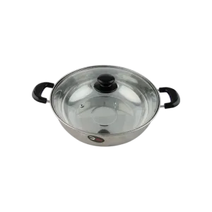 Stainless Steel Steamboat with Glass Lid