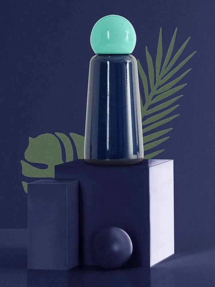Stainless Steel Water Bottle | 300ml Insulated Water Bottle BPA Free | Cool and Modern Leak Proof Skittle Bottle Flask | Cold for 24  Hours, Hot for 12 | Indigo & Turquoise