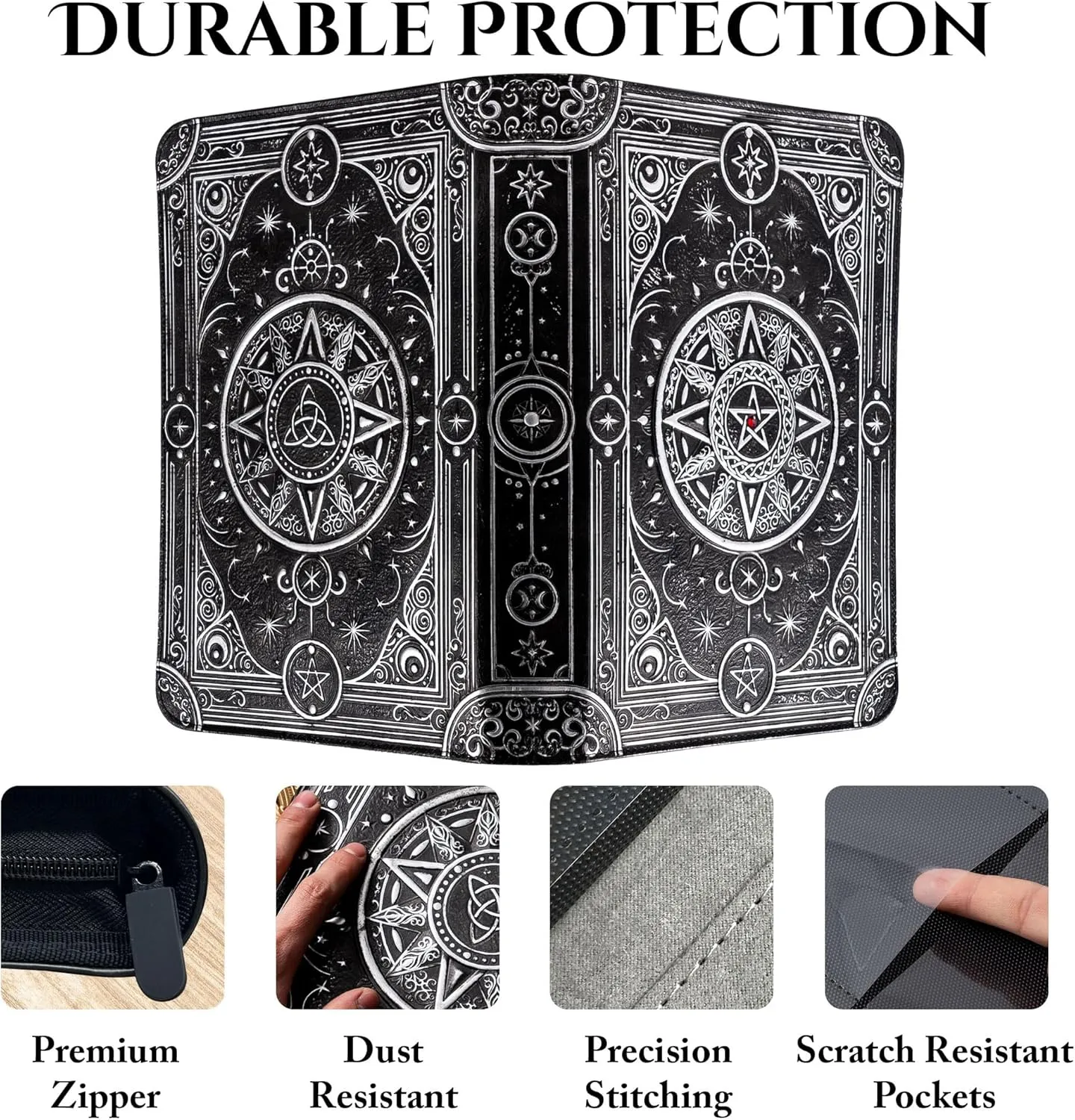 Star Mage Trading Card Binder - 9 Pocket Ringless TCG Binder - Premium Faux-Leather - 432 Side-Loading Pockets - Perfect Storage Holder for MTG, and Many TCG & Trading Card Collections (Red Jewel)