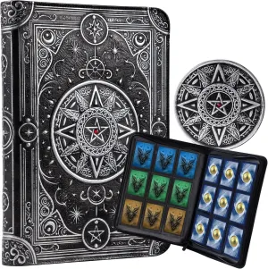 Star Mage Trading Card Binder - 9 Pocket Ringless TCG Binder - Premium Faux-Leather - 432 Side-Loading Pockets - Perfect Storage Holder for MTG, and Many TCG & Trading Card Collections (Red Jewel)