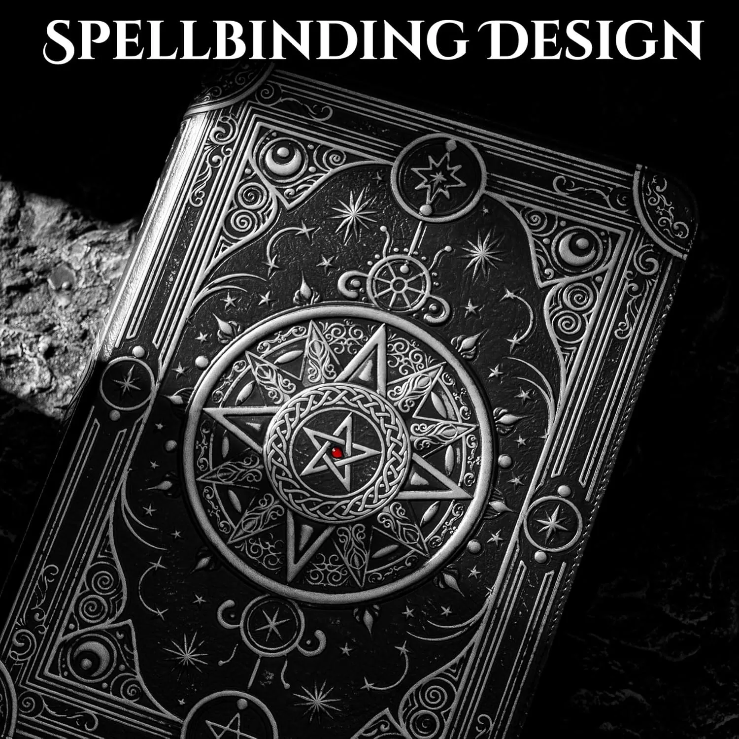 Star Mage Trading Card Binder - 9 Pocket Ringless TCG Binder - Premium Faux-Leather - 432 Side-Loading Pockets - Perfect Storage Holder for MTG, and Many TCG & Trading Card Collections (Red Jewel)