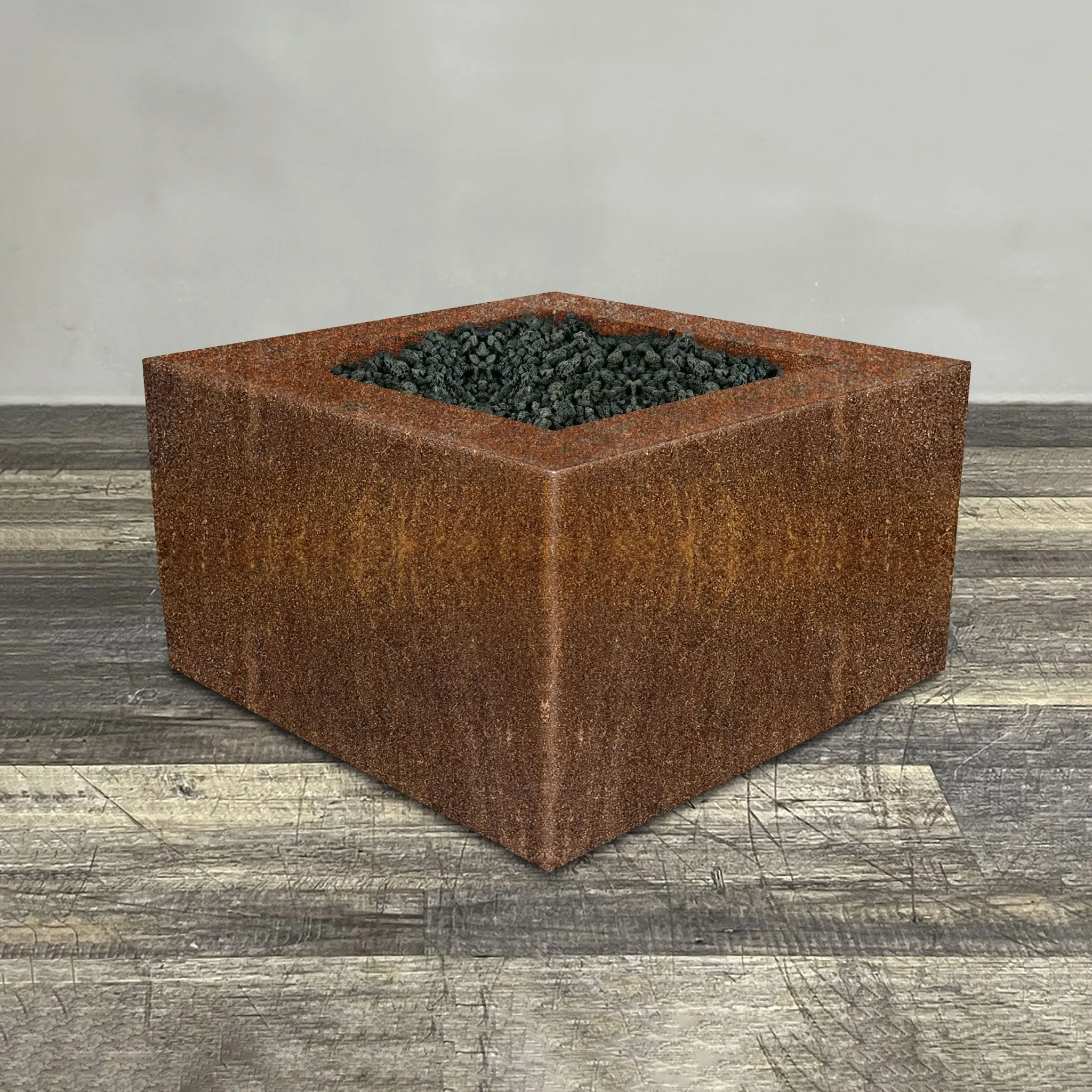 Starfire Designs Metal Gravity 36" Square Corten Steel Gas Fire Pit
