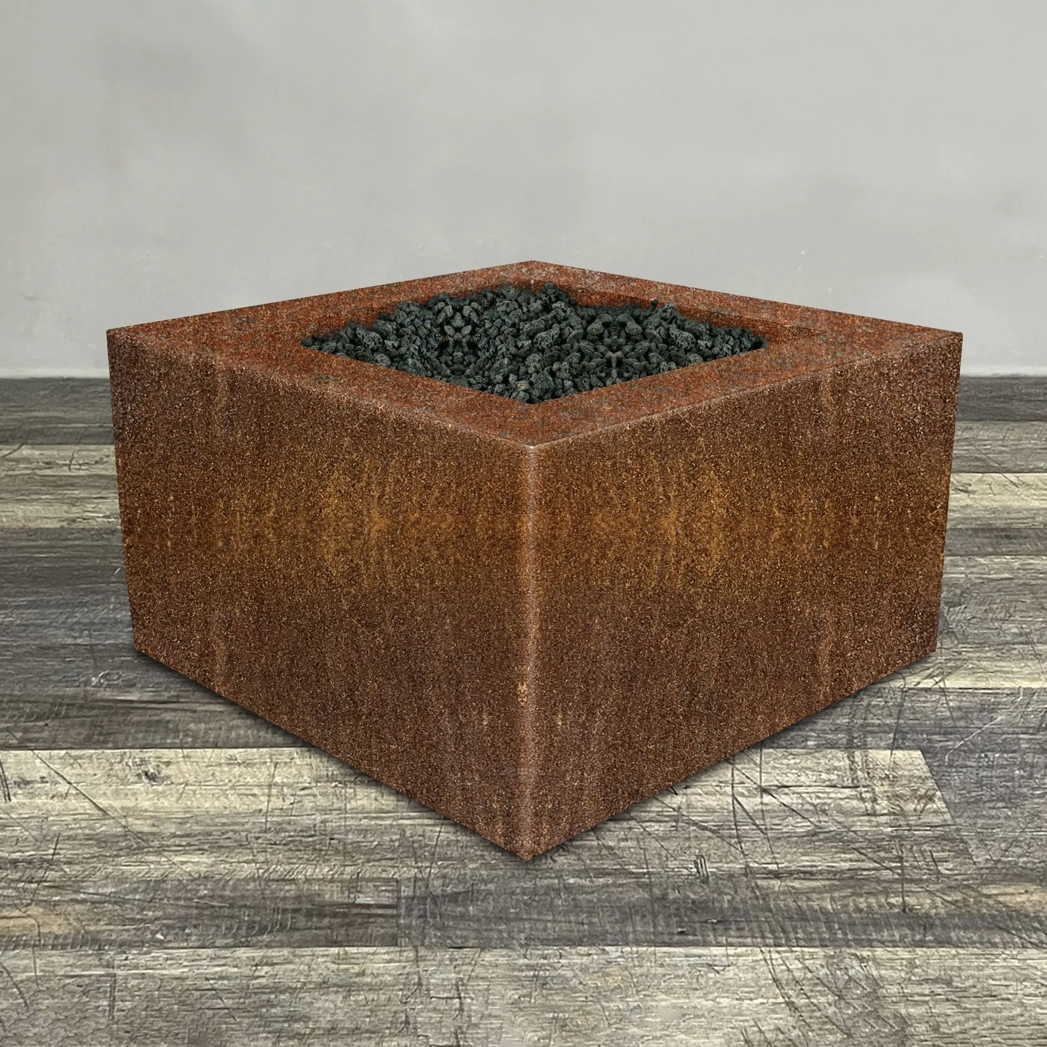 Starfire Designs Metal Gravity 45" Square Corten Steel Gas Fire Pit
