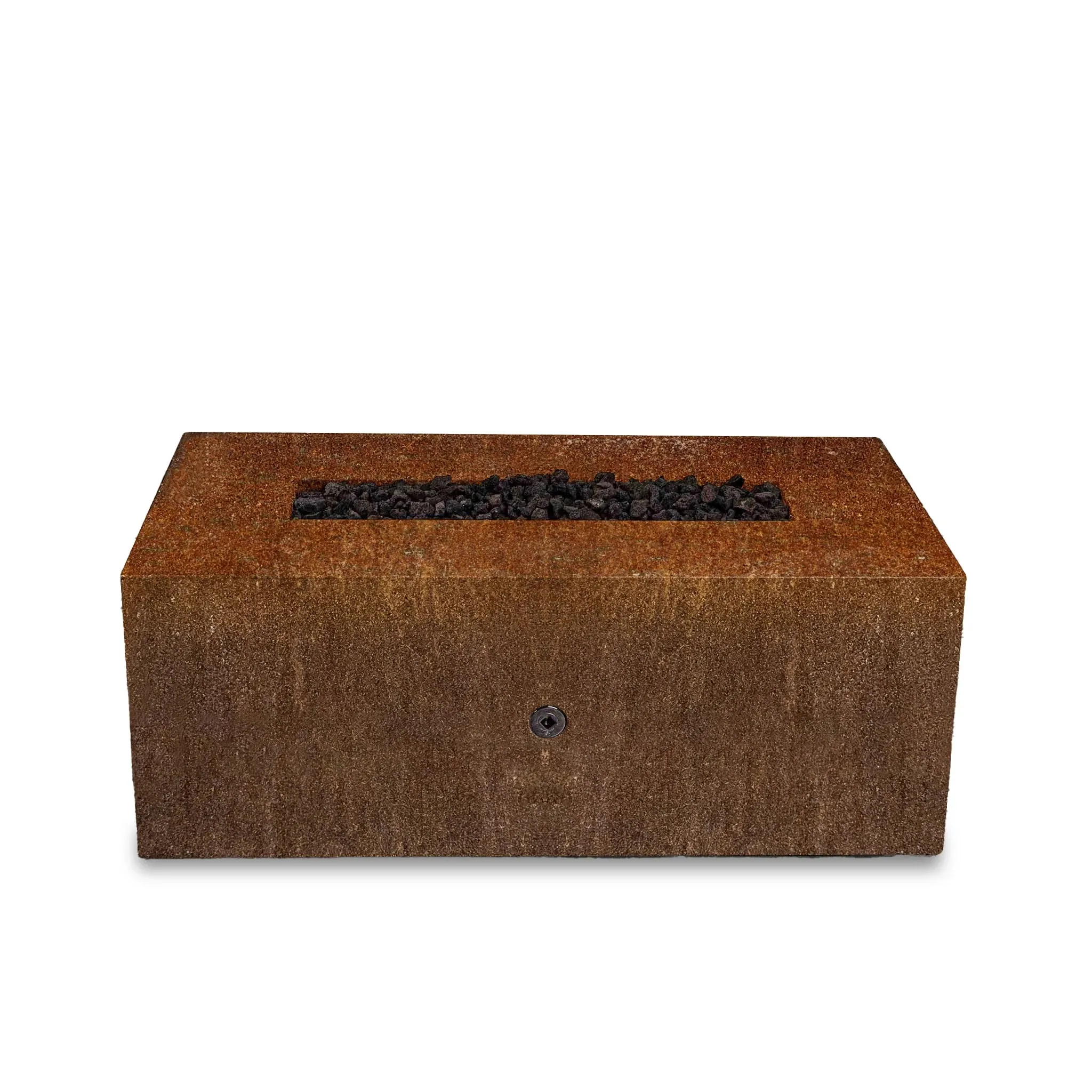 Starfire Designs Metal Gravity 48" x 24" Linear Corten Steel Gas Fire Pit with Propane Tank Access Door