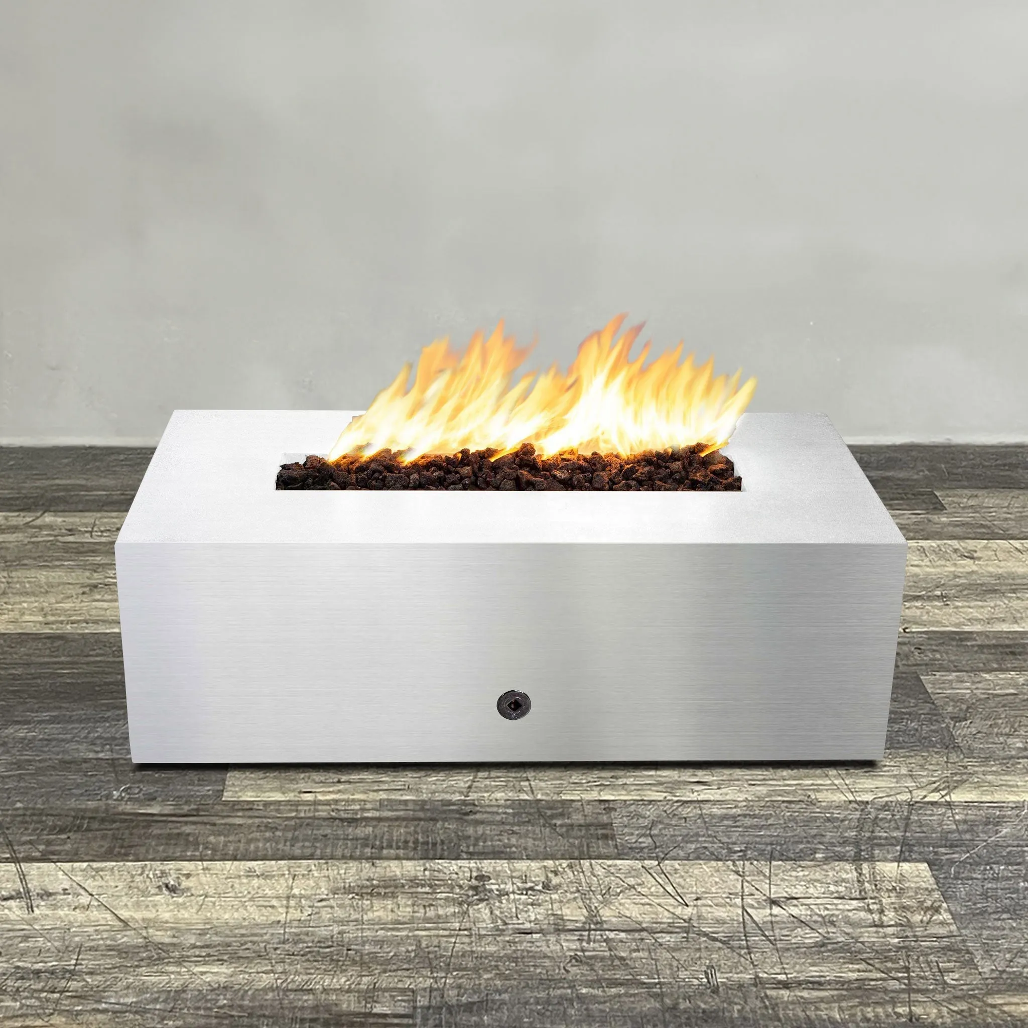 Starfire Designs Metal Gravity 48" x 24" Linear Stainless Steel Gas Fire Pit