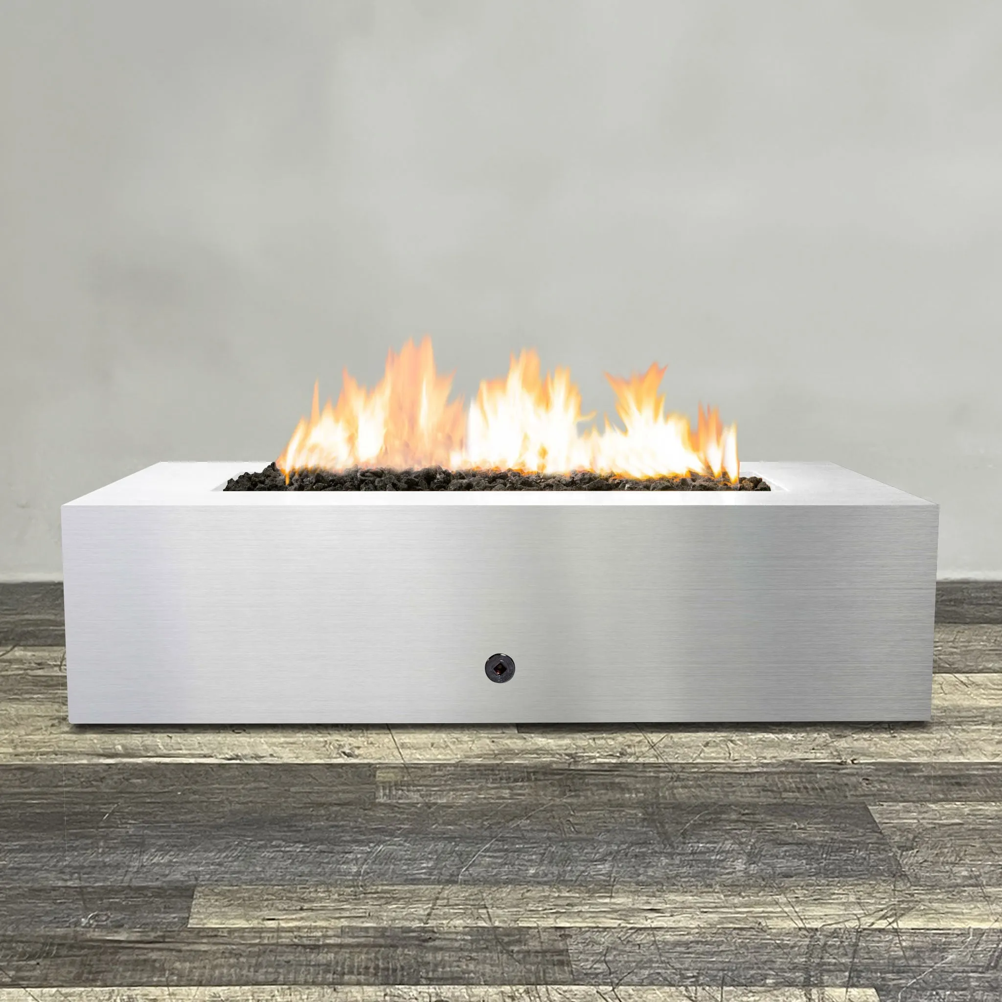 Starfire Designs Metal Gravity 60" x 32" Rectangle Stainless Steel Gas Fire Pit