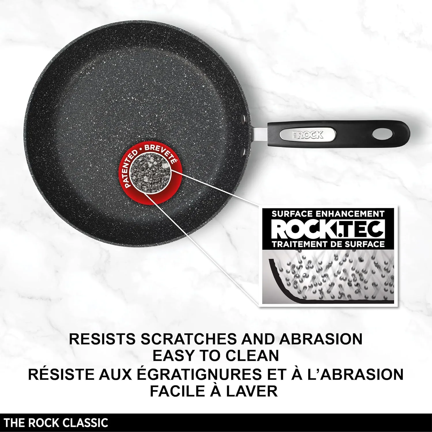 Starfrit The Rock Classic 12.5" (32cm) Non-Stick Deep Fry Pan with Helper Handle - Durable Forged Aluminum - Oven Safe - PFOA Free - Easy to Clean