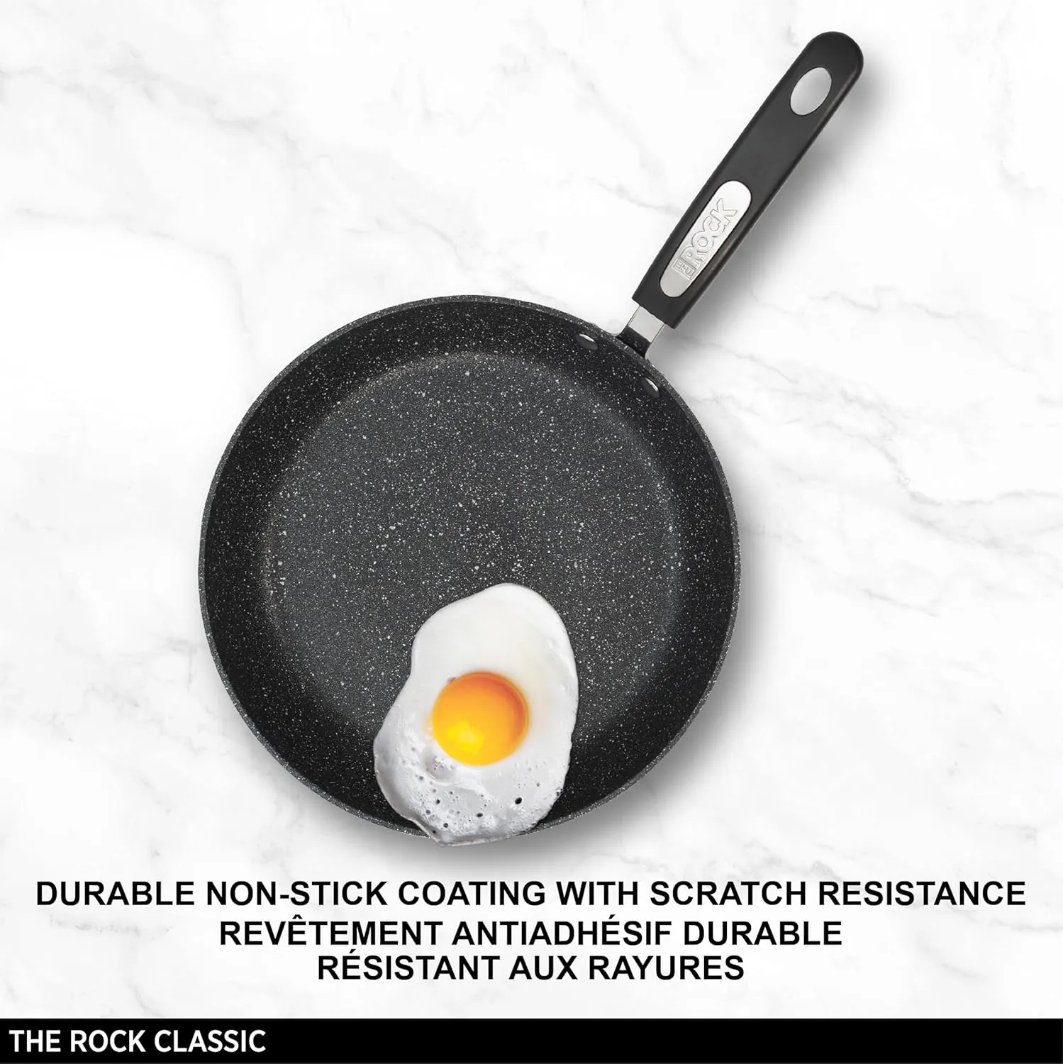 Starfrit The Rock Classic 12.5" (32cm) Non-Stick Deep Fry Pan with Helper Handle - Durable Forged Aluminum - Oven Safe - PFOA Free - Easy to Clean