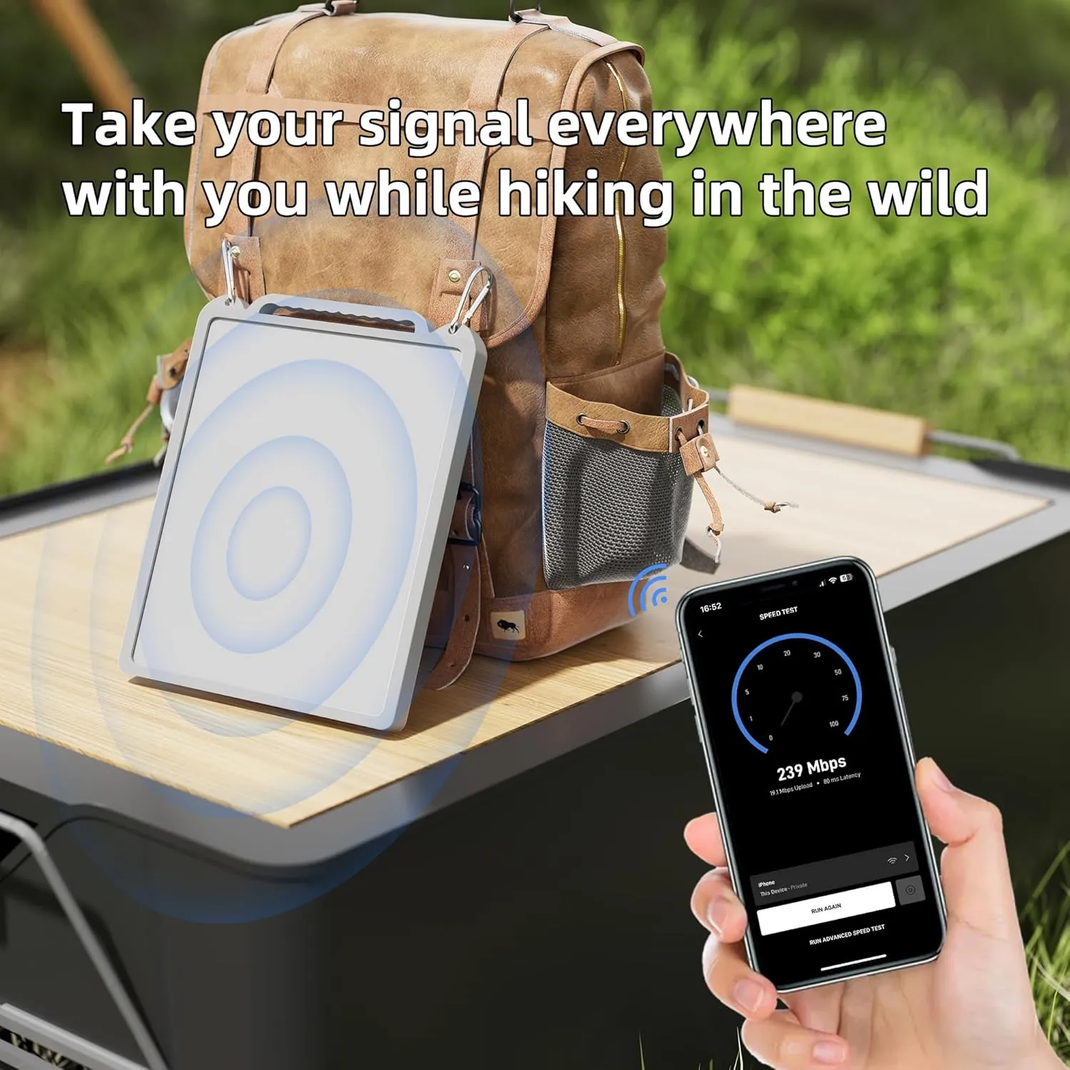 Starlink Mini Case Cover, Anti-Bump Silicone Protector with Hook to Hang Starlink Mini on The Backpack for Non-Stop Signal White