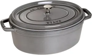 Staub Cast Iron 1-qt Oval Cocotte - Graphite Grey, Made in France