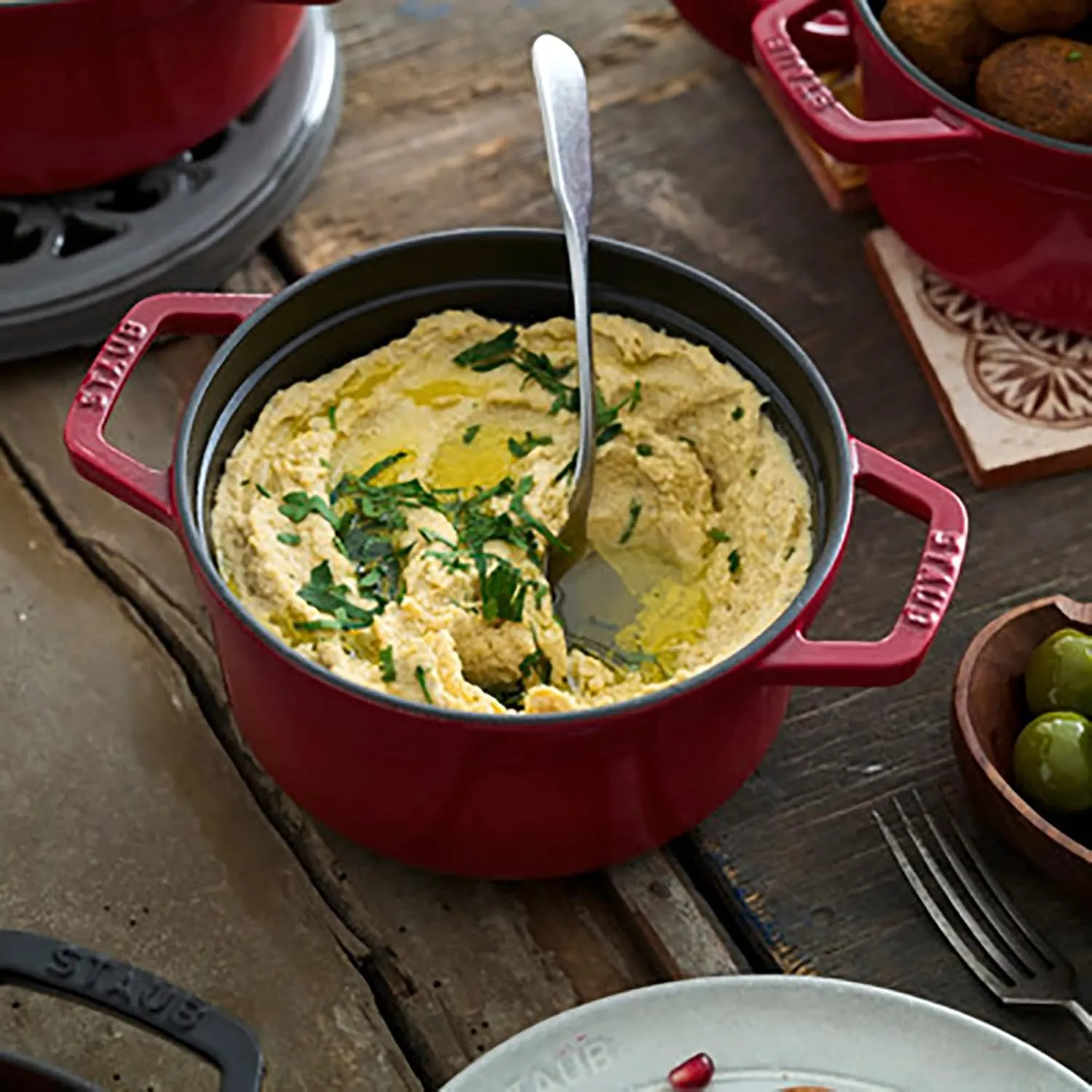 Staub Cast Iron 2.75-qt Round Cocotte - Cherry, Made in France