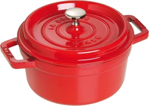 Staub Cast Iron 2.75-qt Round Cocotte - Cherry, Made in France