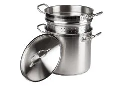 Stock Pot Set, 12 qt. with strainer, Stainless  SSDB-12S NRE # 020504