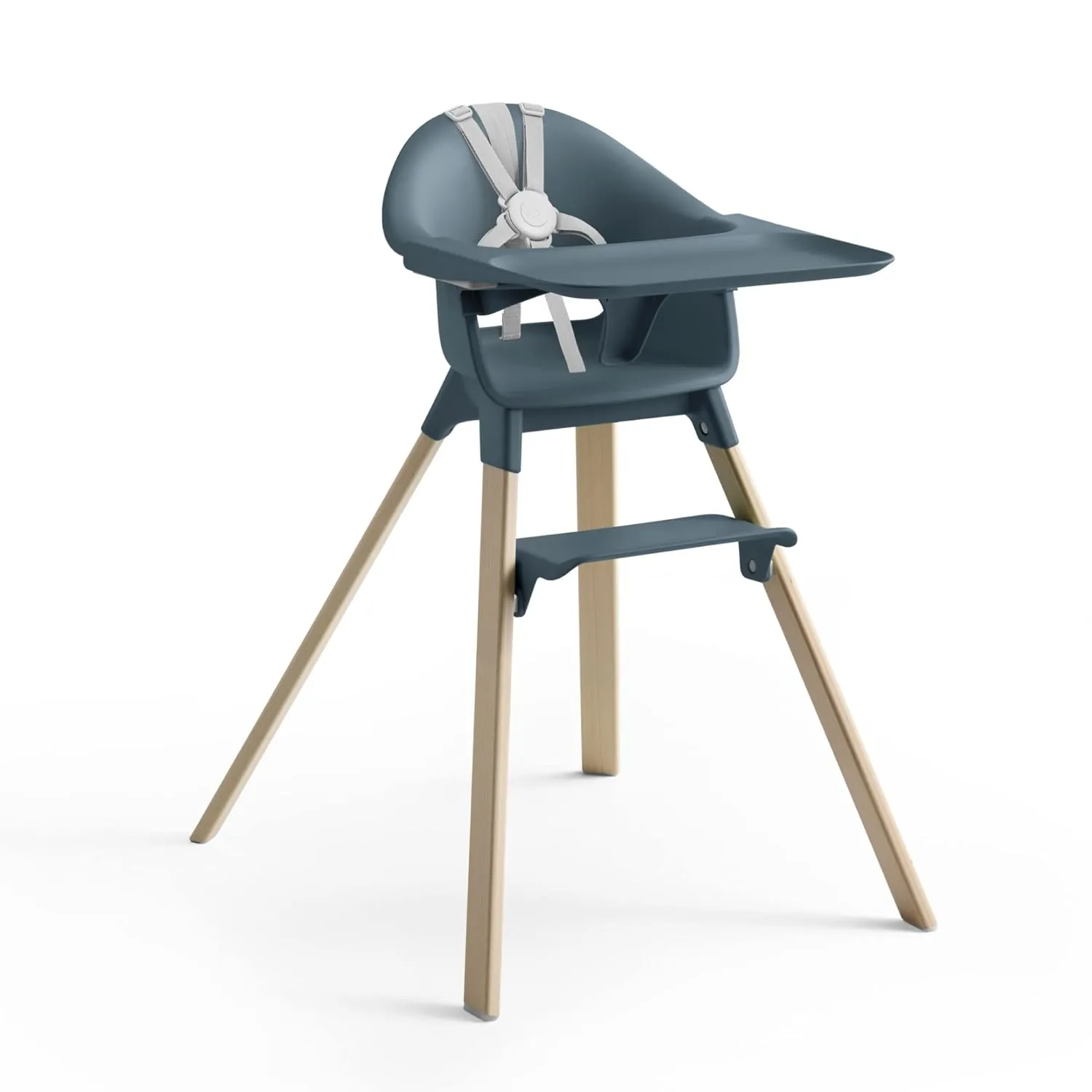 Stokke Clikk High Chair, Fjord Blue - All-in-One High Chair with Tray   Harness - Light, Durable & Travel Friendly - Ergonomic with Adjustable Features - Best for 6-36 Months or Up to 33 lbs