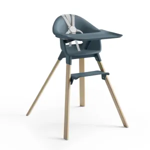 Stokke Clikk High Chair, Fjord Blue - All-in-One High Chair with Tray   Harness - Light, Durable & Travel Friendly - Ergonomic with Adjustable Features - Best for 6-36 Months or Up to 33 lbs