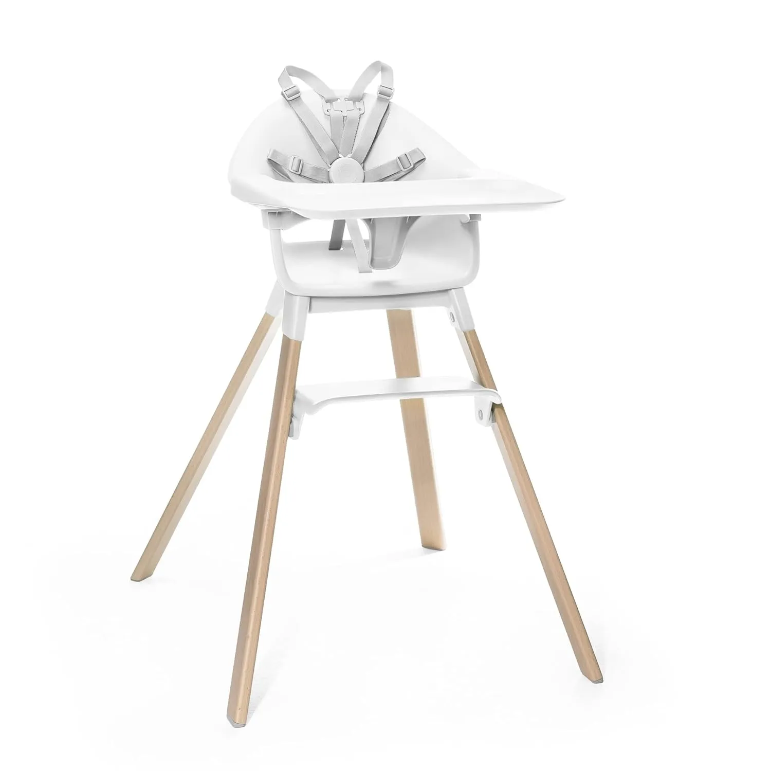 Stokke Clikk High Chair, White - All-in-One High Chair with Tray   Harness - Light, Durable & Travel Friendly - Ergonomic with Adjustable Features - Best for 6-36 Months or Up to 33 lbs