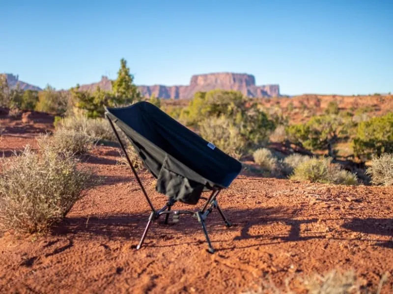 Sugoi Chair - A Portable Camping and Backpacking Chair - Adjustable to The Ideal Height and Seating - Angle for Any Outdoor Activity - Black