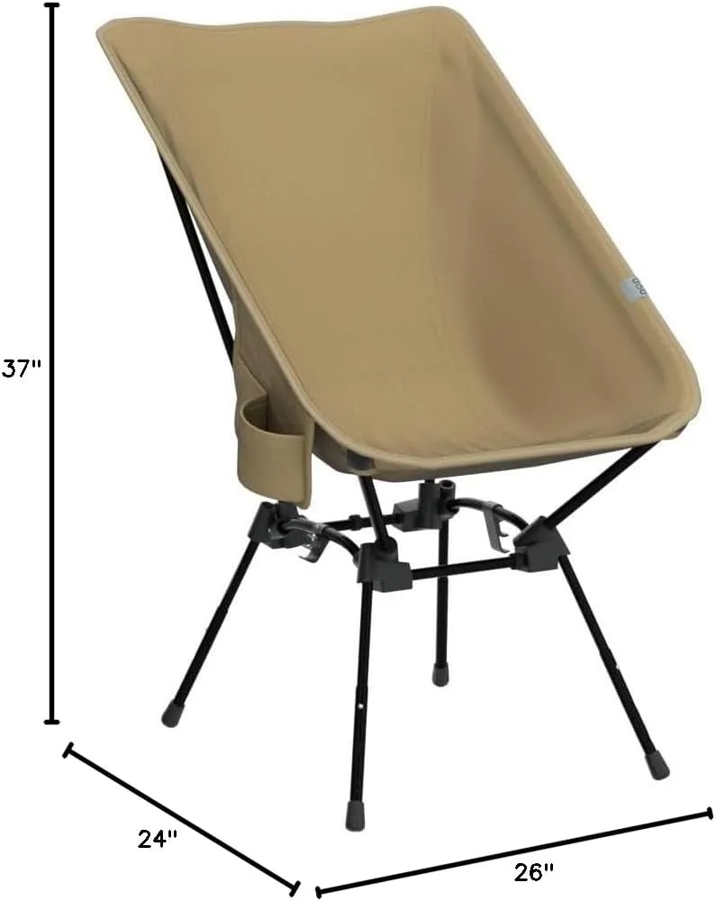 Sugoi Chair - A Portable Camping and Backpacking Chair - Adjustable to The Ideal Height and Seating - Angle for Any Outdoor Activity - Tan
