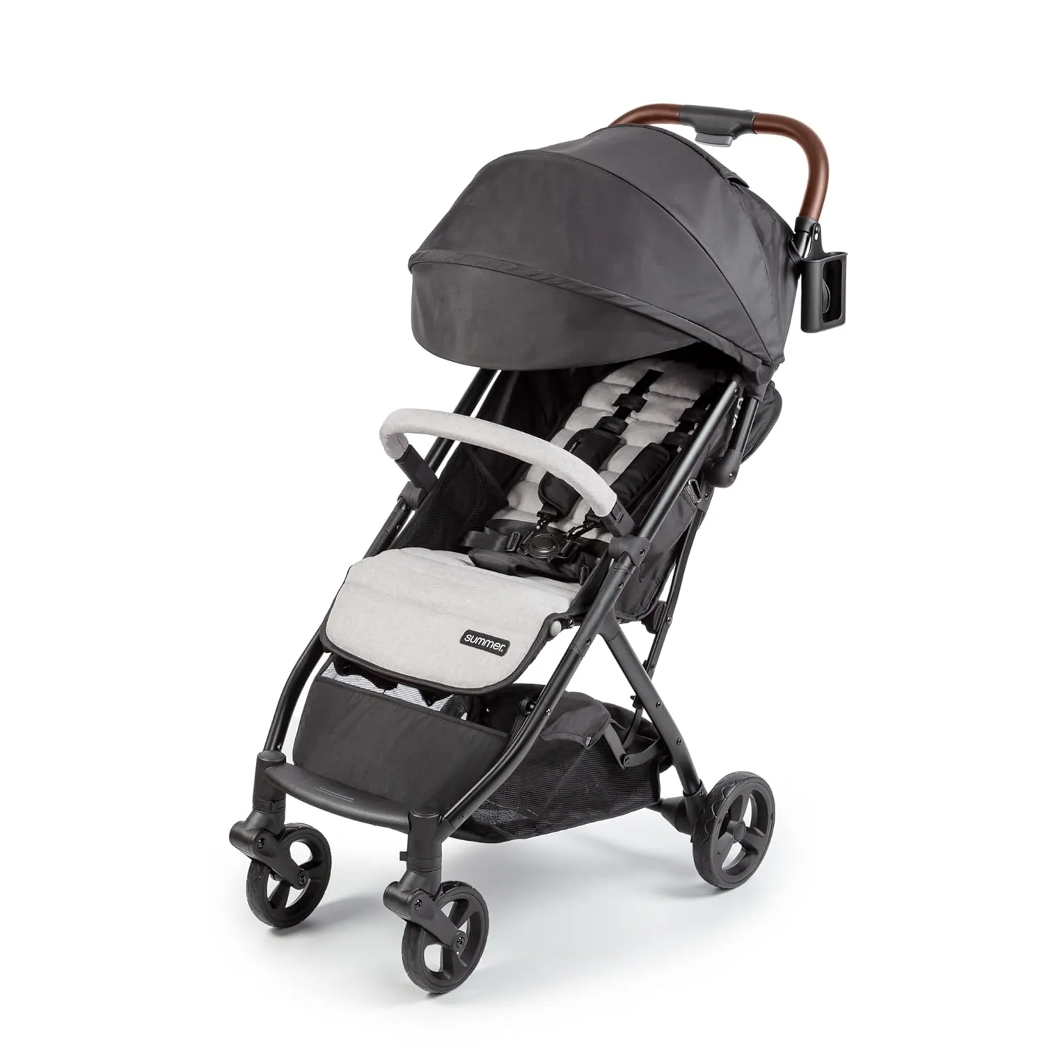 Summer Infant Ingenuity 3Dquickclose CS  Compact Fold Stroller – Lightweight Stroller with Oversized Canopy, Extra-Large Storage and Compact Fold, Gray