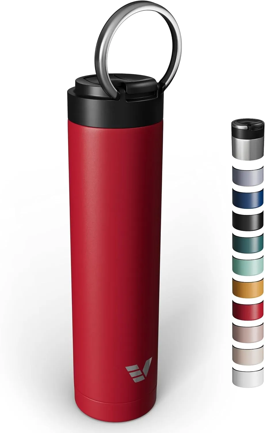 Super Maxi Stainless Steel Water Bottle 36oz - Double wall vacuum insulated | Integrated carry handle | leak proof flip top lid | Lightweight & stylish - Red