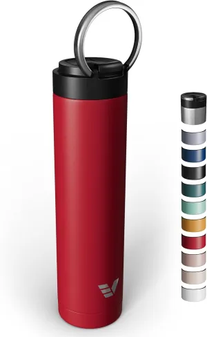 Super Maxi Stainless Steel Water Bottle 36oz - Double wall vacuum insulated | Integrated carry handle | leak proof flip top lid | Lightweight & stylish - Red