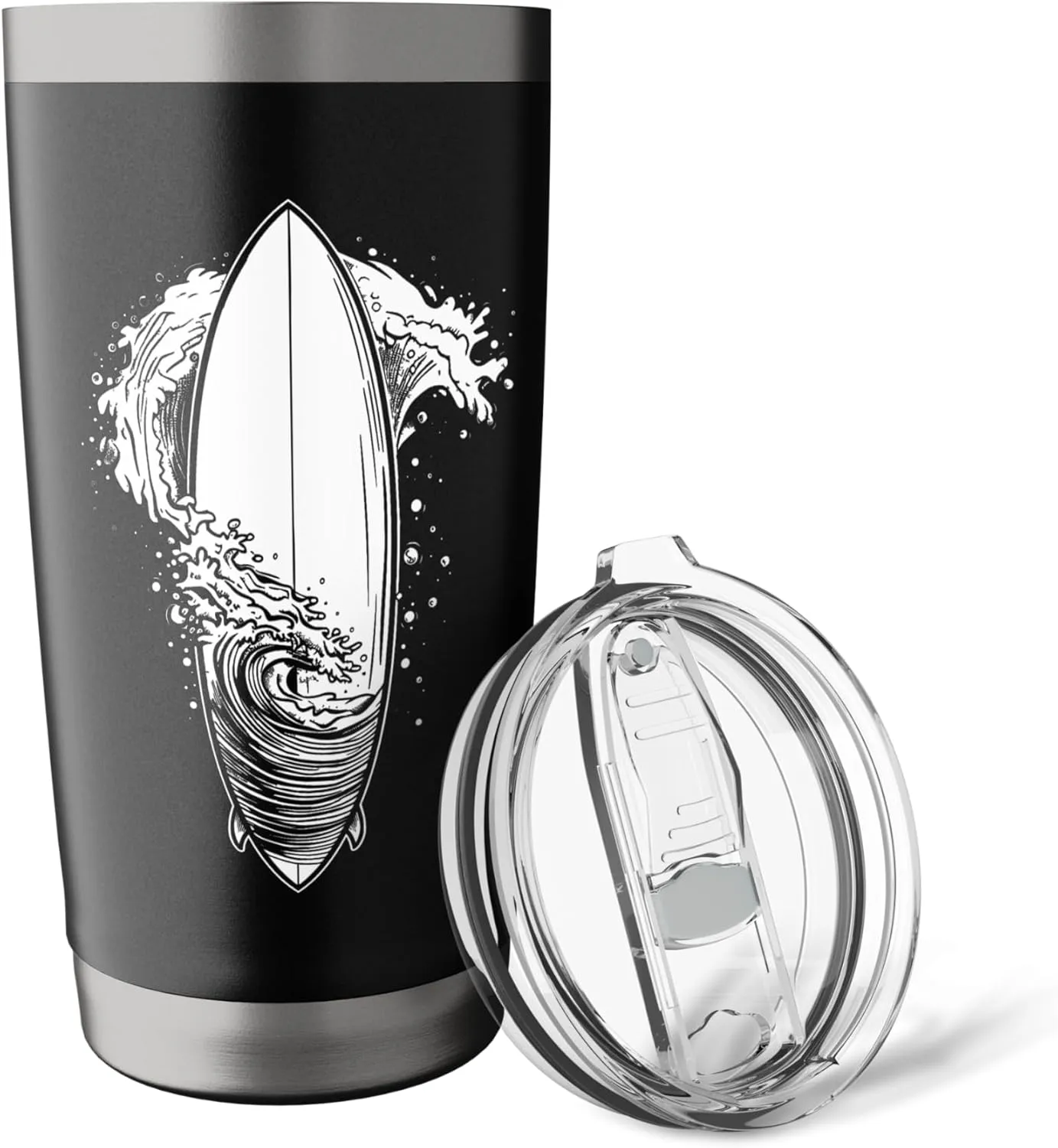 Surfboard Sketch Surfing Trip Stainless Steel Insulated Tumbler