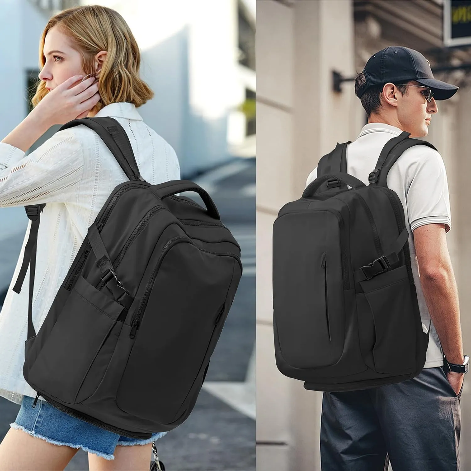 suwasp Large Travel Backpack for Women Men Airline Approved Carry On Personal Item Backpack Bag Frontier Airlines Personal Item Bag Flight Approved Luggage Backpack - Black