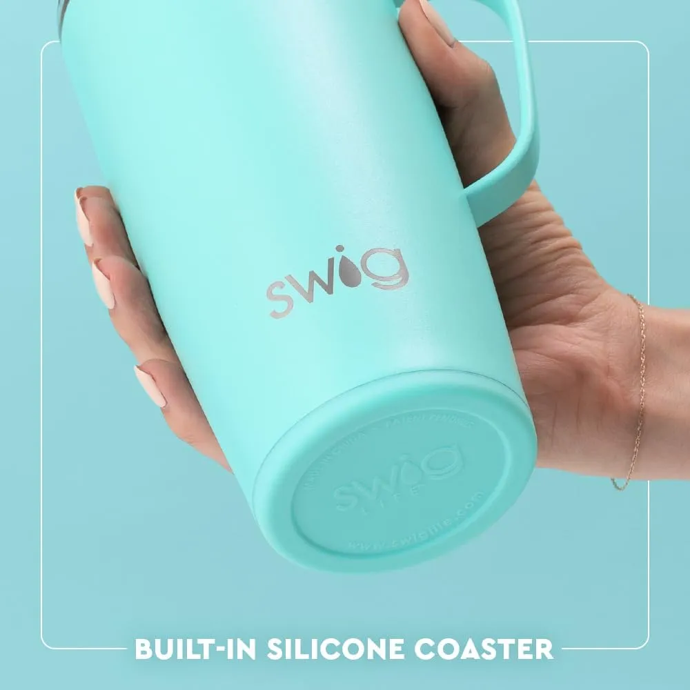 Swig Life 22oz Travel Mug, Insulated Tumbler with Handle and Lid, Cup Holder Friendly, Dishwasher Safe, Stainless Steel, Travel Coffee Cup, Insulated Mug with Lid (Electric Slide)