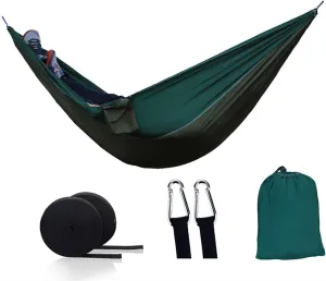 Swing Camping Hammock - Lightweight Portable Hammock with Tree Straps - Outdoor Hammock for Beach, Hiking, Backpacking and Travel Swing seat (Color : 19-greenblack)