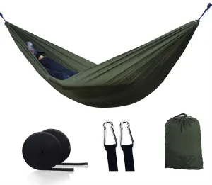 Swing Camping Hammock - Lightweight Portable Hammock with Tree Straps - Outdoor Hammock for Beach, Hiking, Backpacking and Travel Swing seat (Color : 21-ArmyGreen)