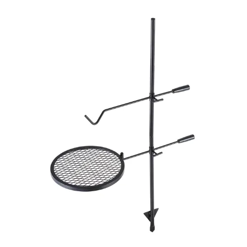 Swivel Campfire Grill Grate Round Fire Pit Heavy Duty Steel Outdoor