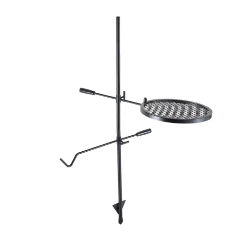 Swivel Campfire Grill Grate Round Fire Pit Heavy Duty Steel Outdoor