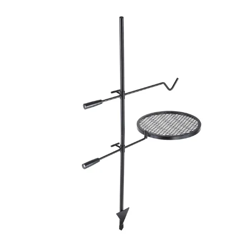 Swivel Campfire Grill Grate Round Fire Pit Heavy Duty Steel Outdoor
