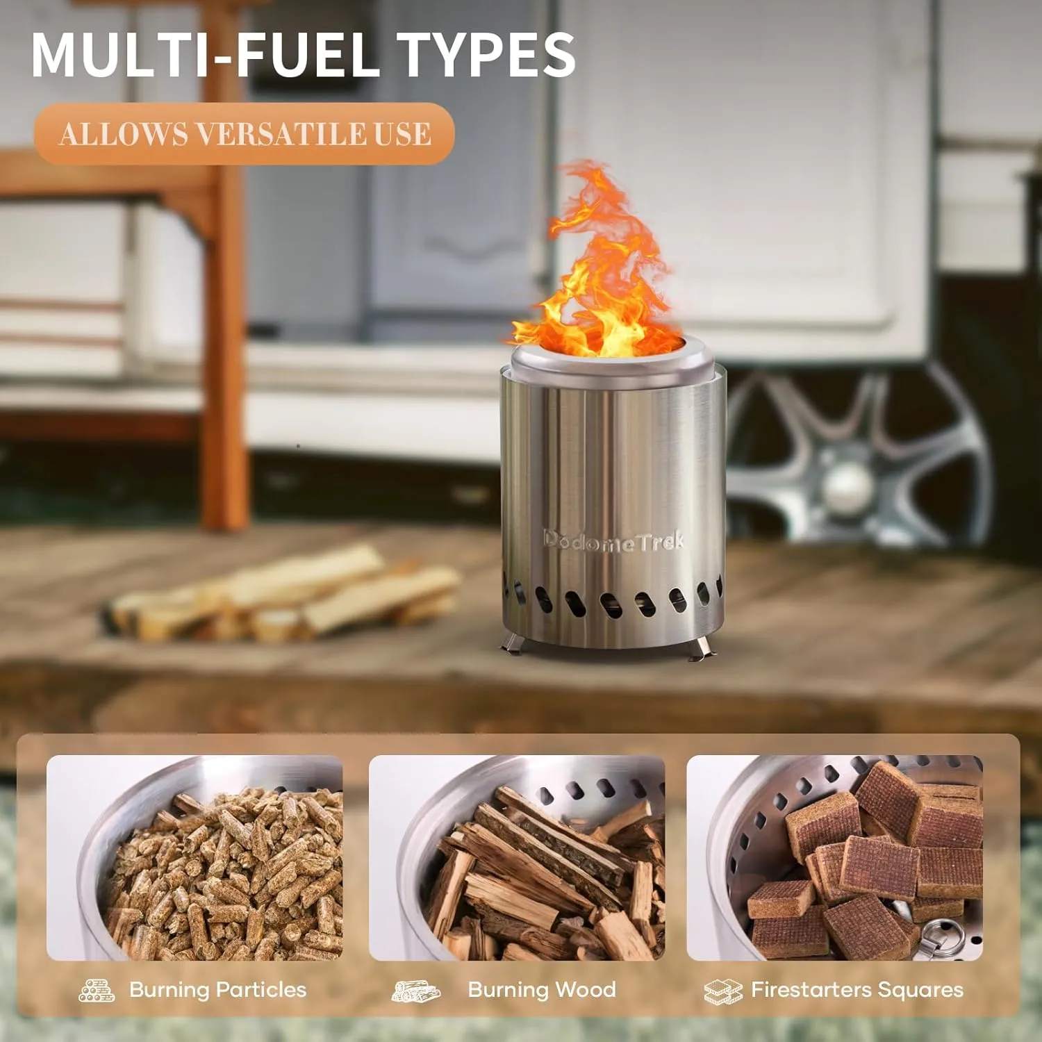 Tabel Top Fire Pit Mini, Portable Firepit Indoor, 5.5 Inch Tabletop Firepit Stainless Steel