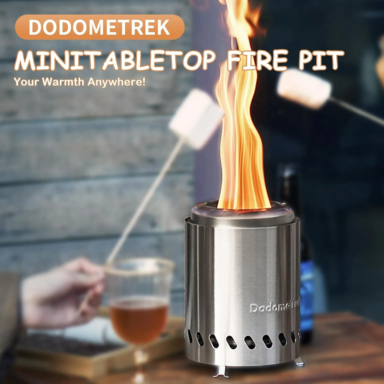 Tabel Top Fire Pit Mini, Portable Firepit Indoor, 5.5 Inch Tabletop Firepit Stainless Steel