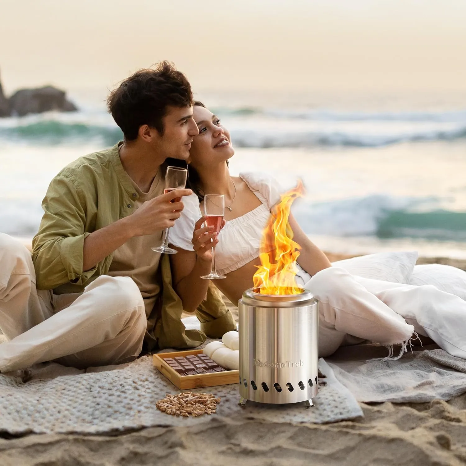 Tabel Top Fire Pit Mini, Portable Firepit Indoor, 5.5 Inch Tabletop Firepit Stainless Steel