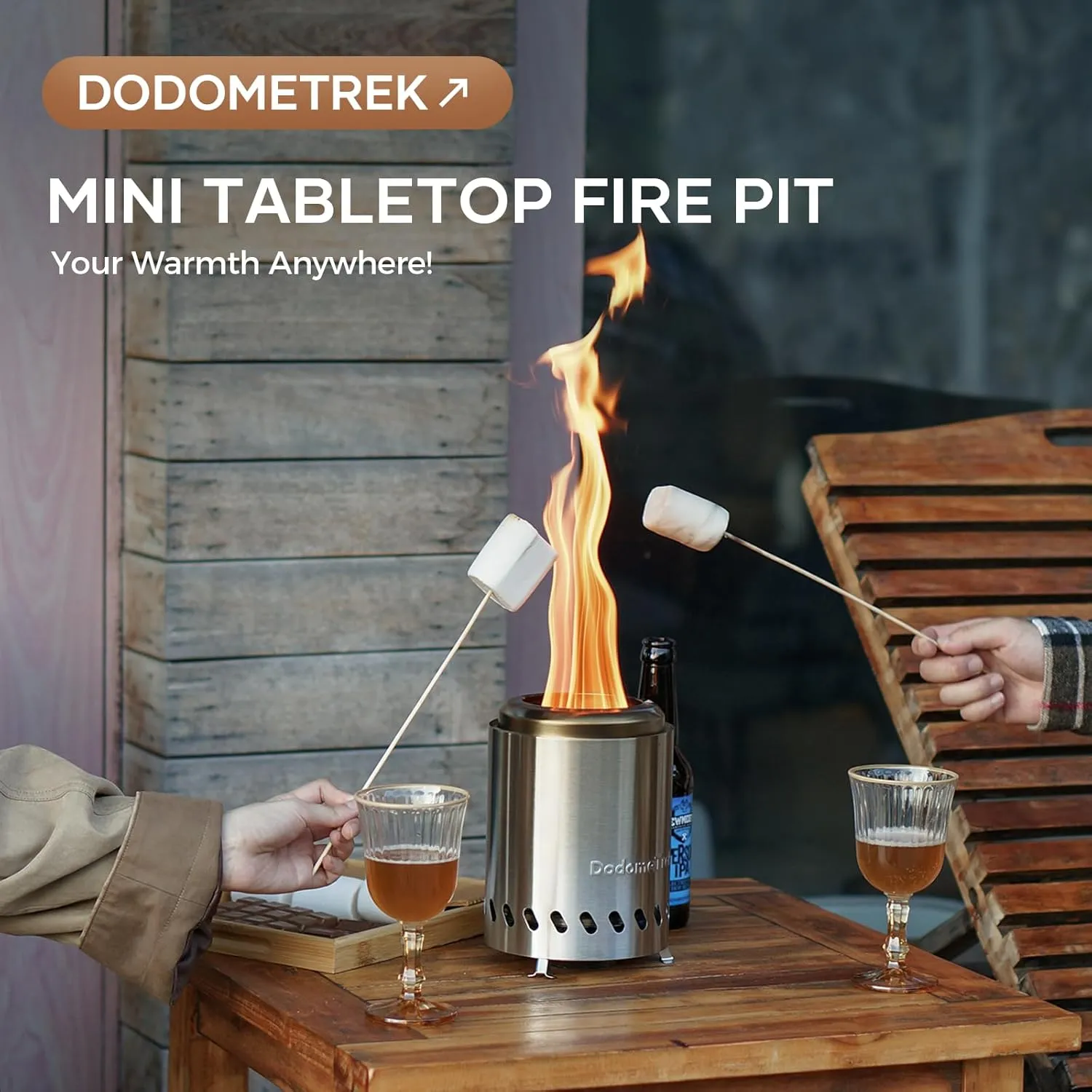 Tabel Top Fire Pit Mini, Portable Firepit Outdoor, 5.5 Inch Tabletop Firepit Mulberry