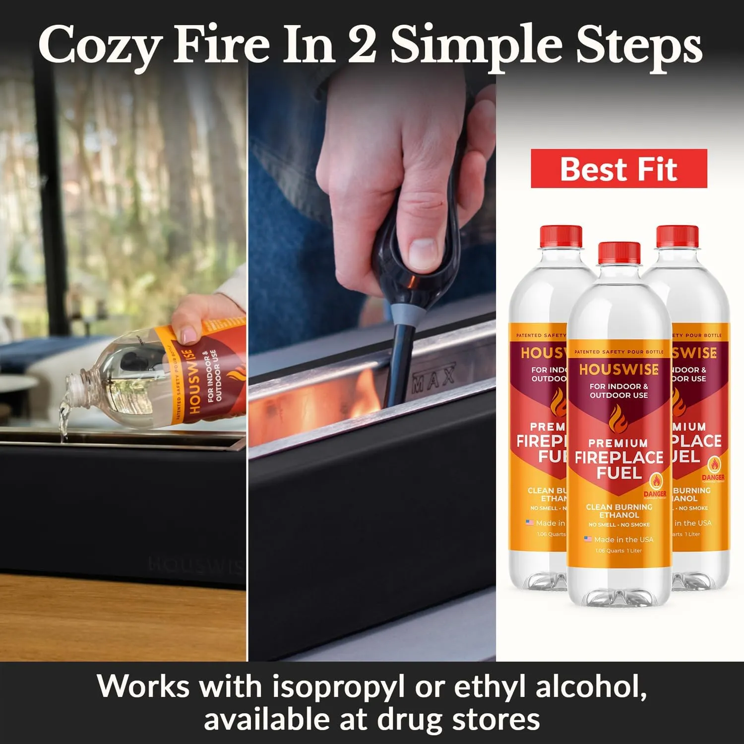 Tabletop Fire Pit - Concrete Outdoor & Indoor Fire Pit Tabletop, Smores Maker Kit, Table Top Firepit, Small Portable Mini Indoor Fireplace