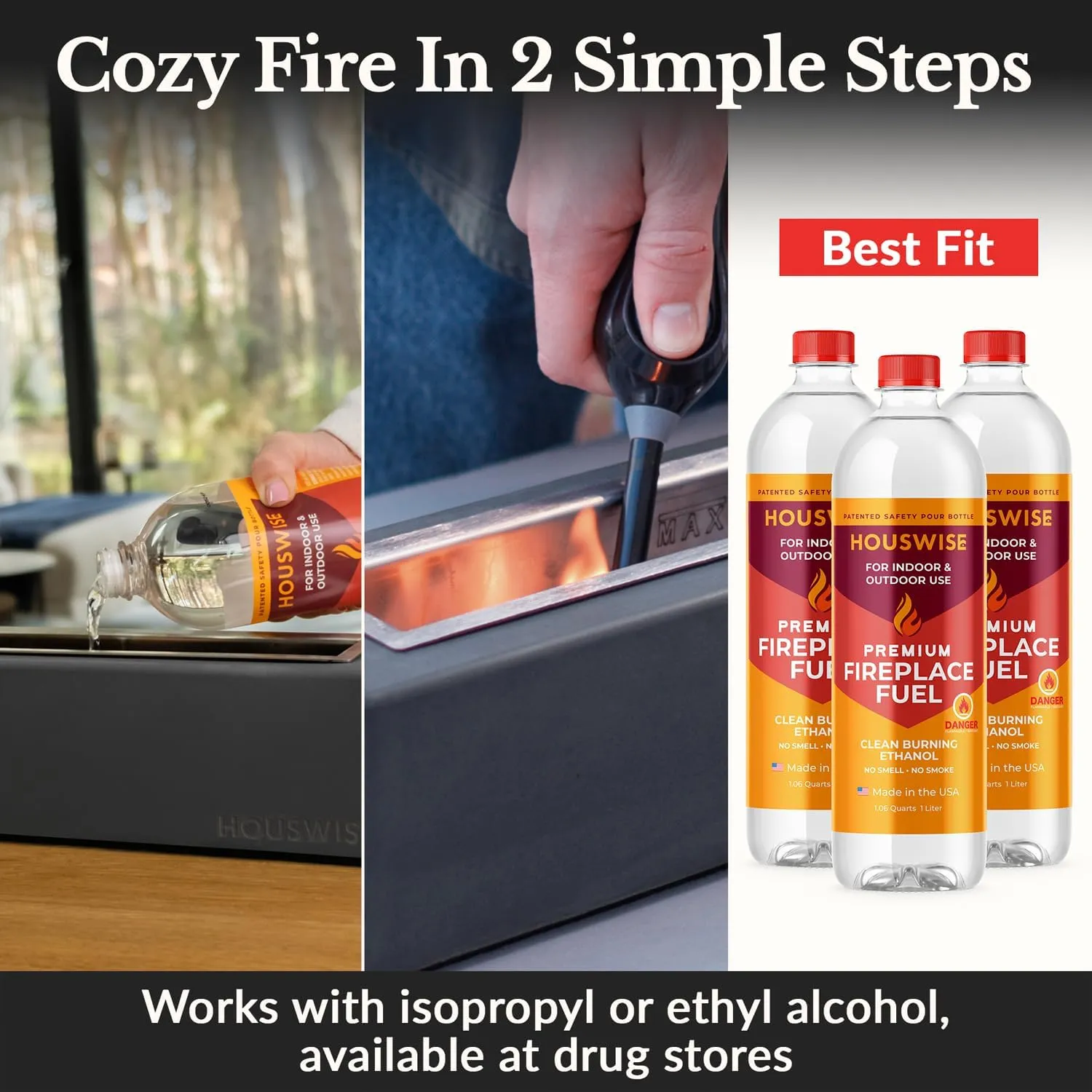 Tabletop Fire Pit - Concrete Outdoor & Indoor Fire Pit Tabletop, Smores Maker Kit, Table Top Firepit, Small Portable Mini Indoor Fireplace