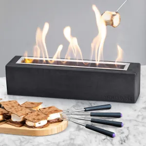 Tabletop Fire Pit - Concrete Outdoor & Indoor Fire Pit Tabletop, Smores Maker Kit, Table Top Firepit, Small Portable Mini Indoor Fireplace