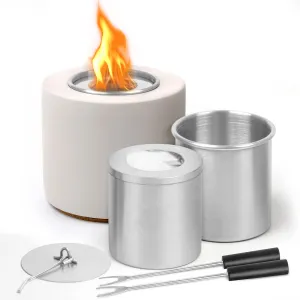 Tabletop Fire Pit, Table Top Fire Bowl With 2 Roasting Sticks | Small Fire Pit