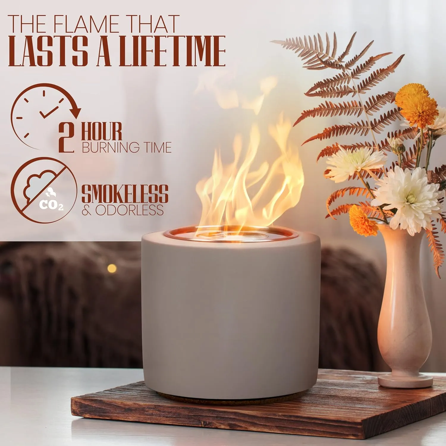 Tabletop Fire Pit, Table Top Fire Bowl With 2 Roasting Sticks | Small Fire Pit