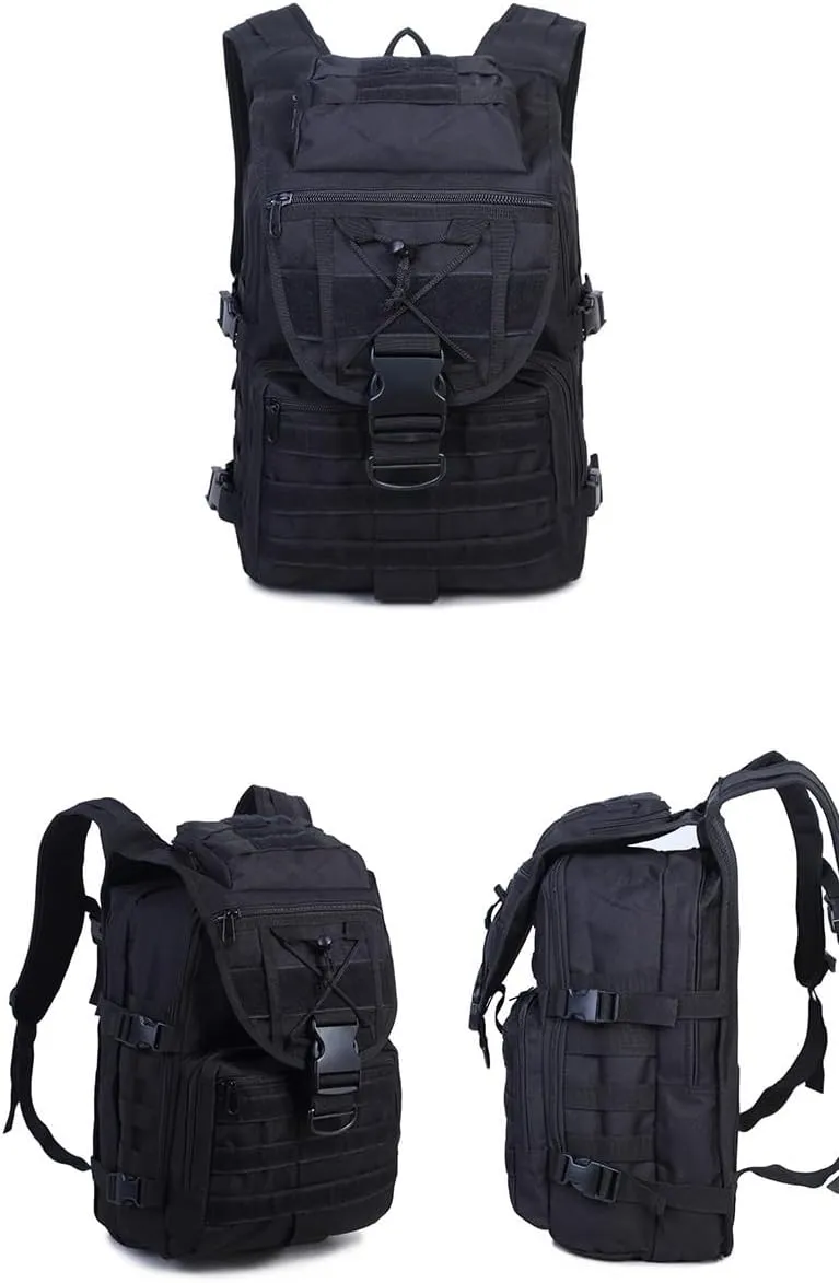 Tactical Backpack Military Molle Hiking 40L Outdoor camouflage travel camping tactical black