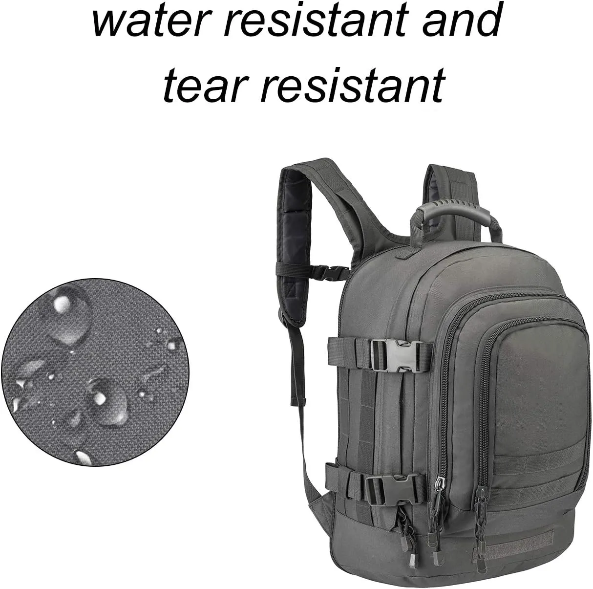 Tactical Backpacks Assault Pack 3 Day Bag Expandable Backpack Out Bag Classic Case Travel Hiking(Gray, Not with Belt)
