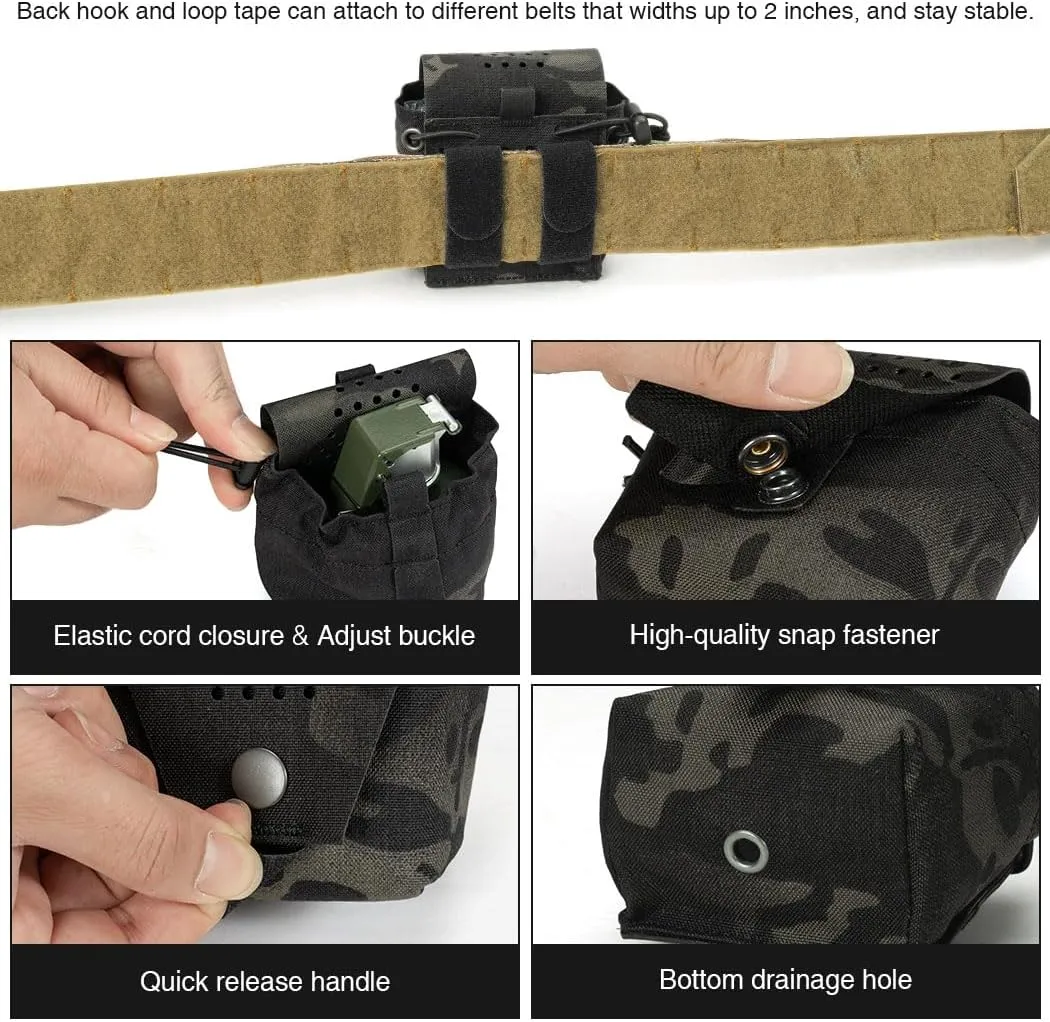 Tactical Frag Grenade Pouch Single Small Tool Carrying Bag for Duty Belt MOLLE Vest and Backpack