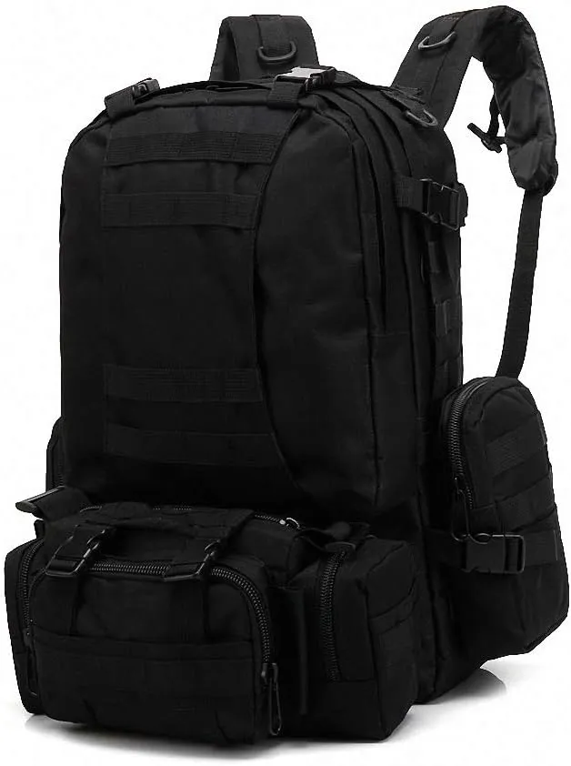 Tactical Pack Backpack Army Waterproof Bug Out Bag Outdoor Hiking Black