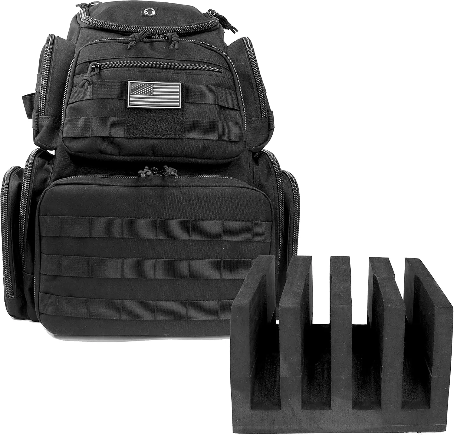 Tactical Shooting Range Backpack for Pistols HandgunsHeavy Duty Quality Gun Carrier Range Bag
