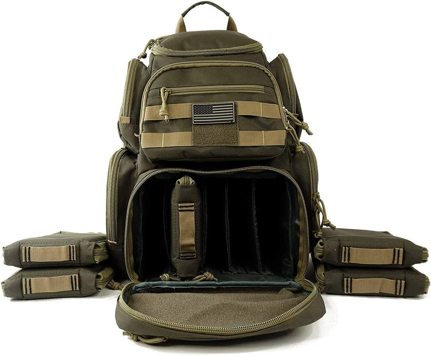 Tactical Shooting Range Backpack for Pistols HandgunsHeavy Duty Quality Gun Carrier Range Bag