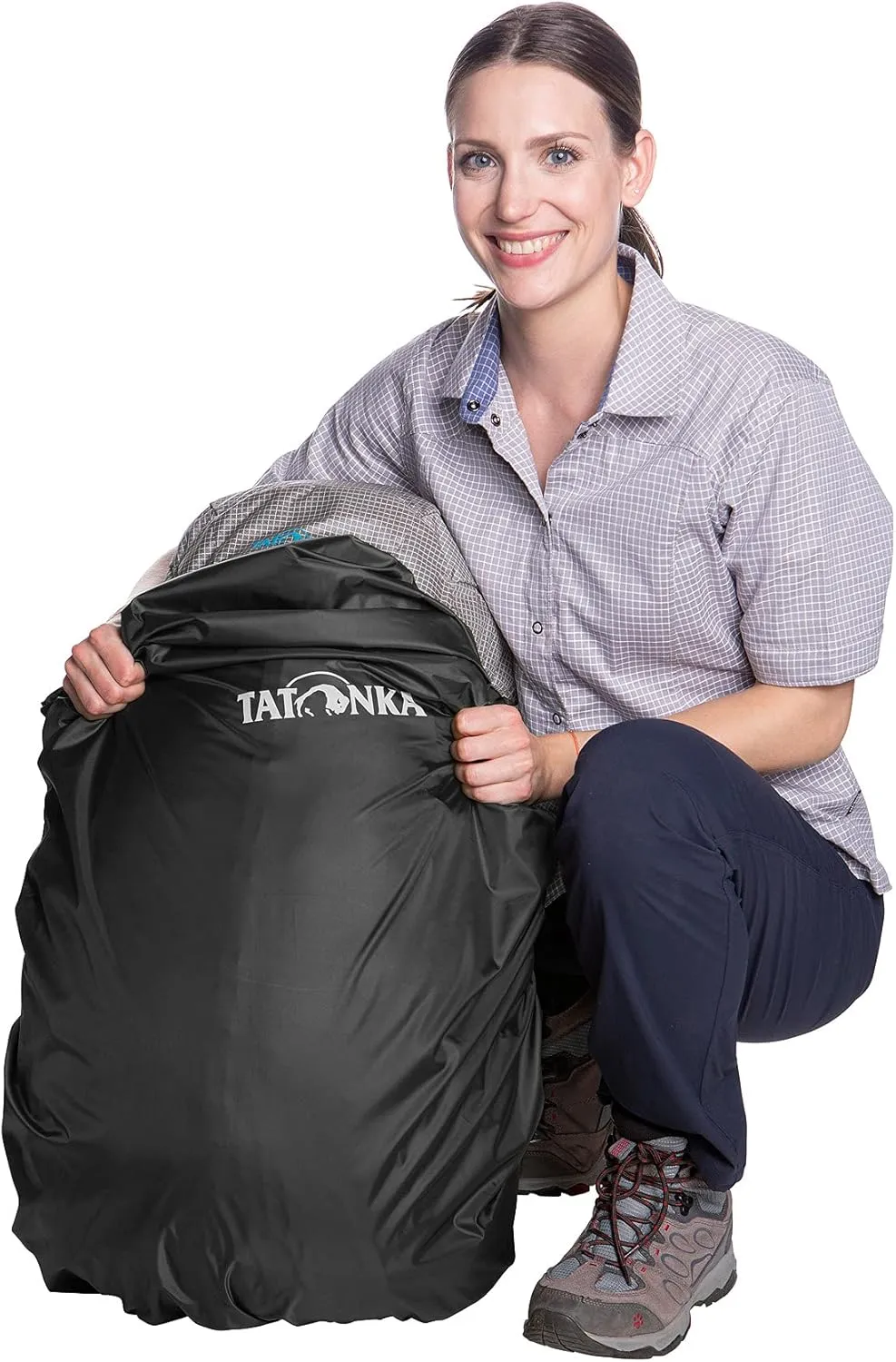 Tatonka Lightweight rain Cover for Backpacks of 40-55 litres Volume, Red Orange, l