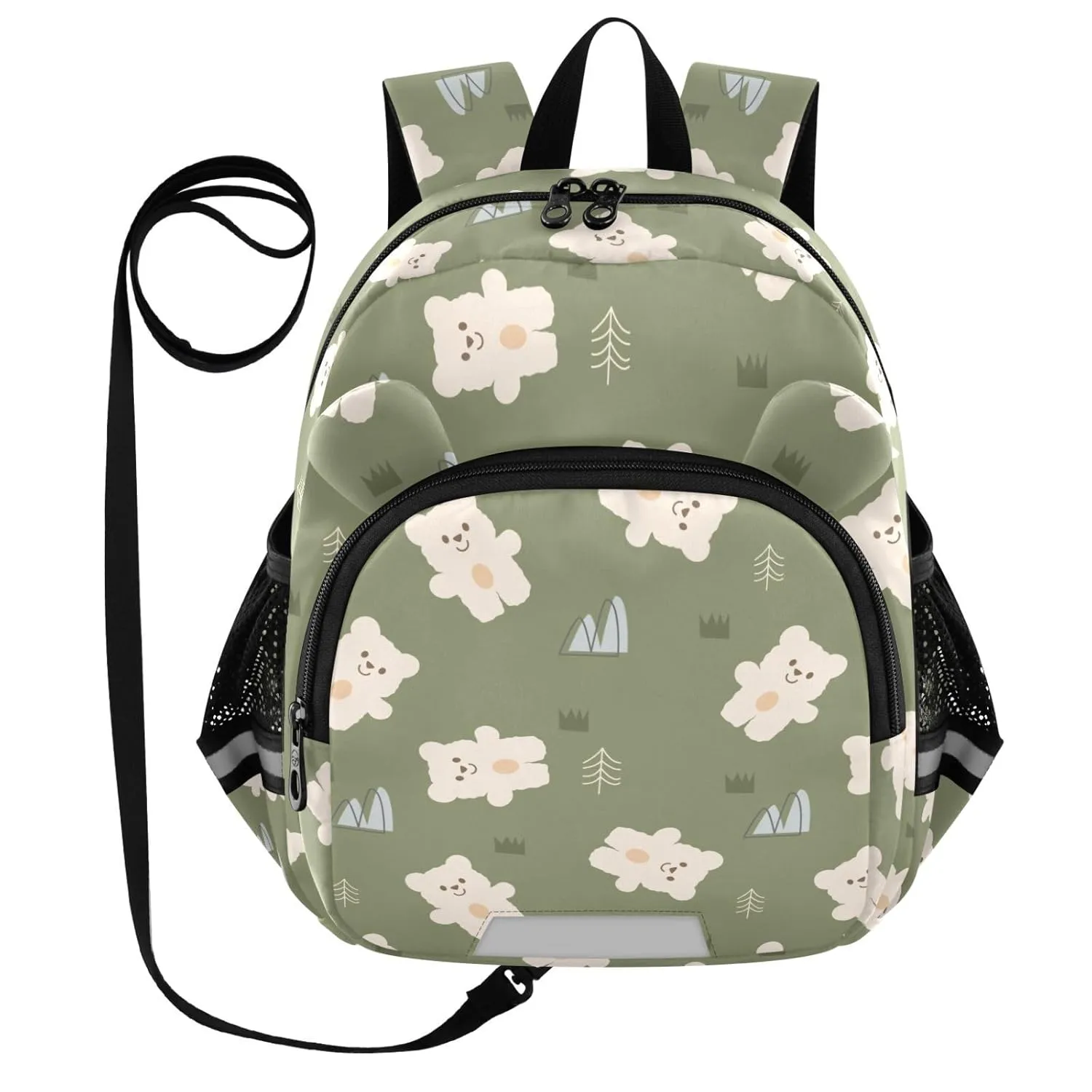 Teddy Bear Green Toddler Harness Backpack for Boys Girls 3-6 Years Kids Backpack with Anti Lost Safety Leash Baby Harness Bookbag for Walking Preschool Travel